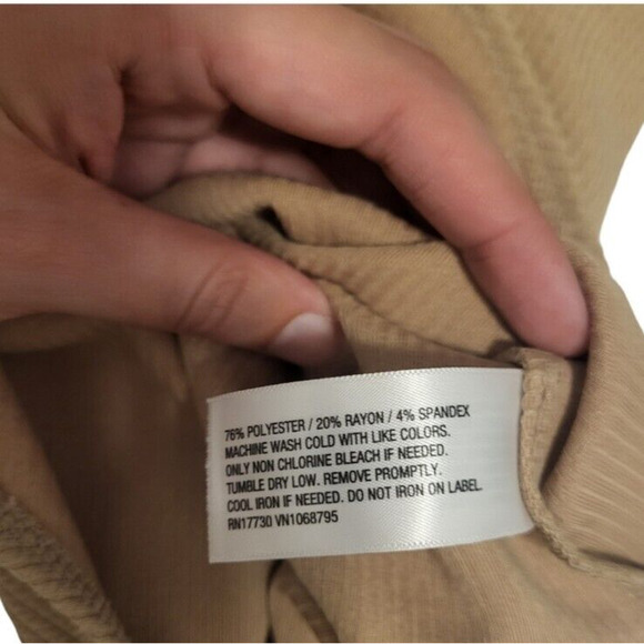 A New Day nude bodysuit with long sleeves, square neckline, size medium - Picture 5 of 5